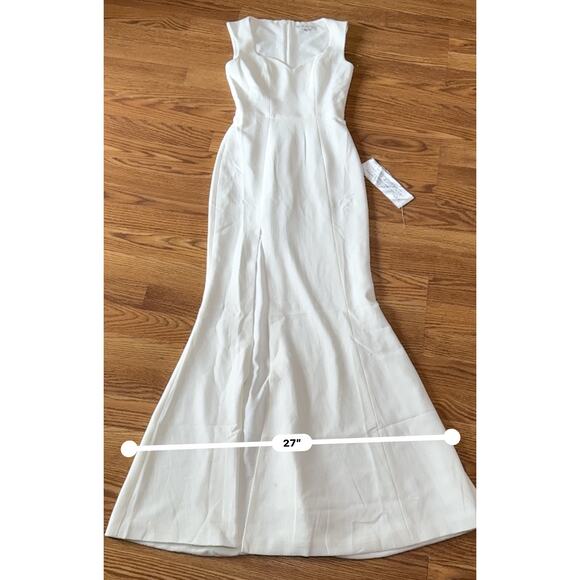 Dress the Population Sandra Plunge Crepe Trumpet Gown off white size Xxs - Picture 6 of 15